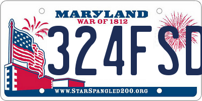 MD license plate 324FSDF