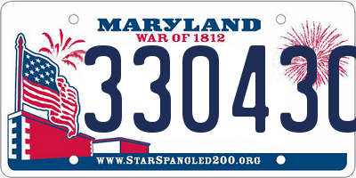 MD license plate 33043CM