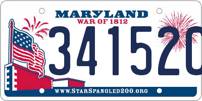 MD license plate 34152CG