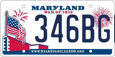 MD license plate 346BGE