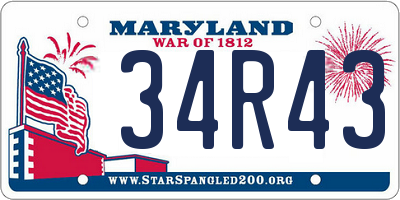 MD license plate 34R434