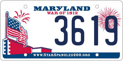 MD license plate 3619