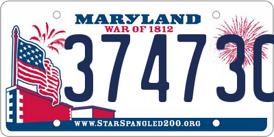 MD license plate 37473CE