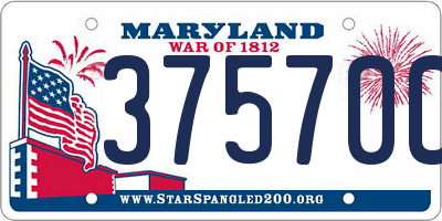 MD license plate 37570CF