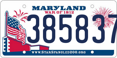 MD license plate 3858378