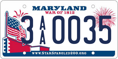 MD license plate 3AA0035