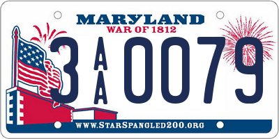 MD license plate 3AA0079