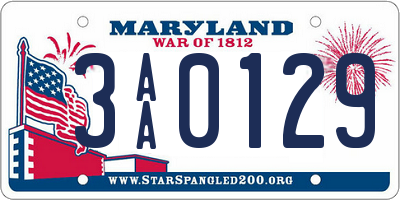 MD license plate 3AA0129