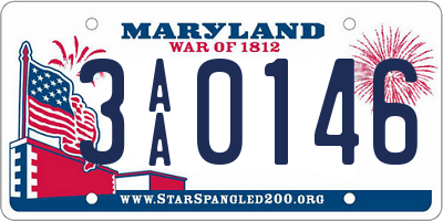 MD license plate 3AA0146