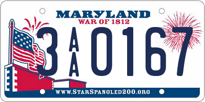 MD license plate 3AA0167