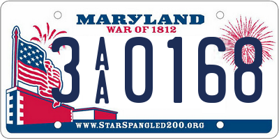 MD license plate 3AA0168