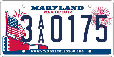 MD license plate 3AA0175