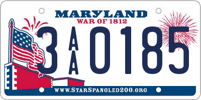 MD license plate 3AA0185
