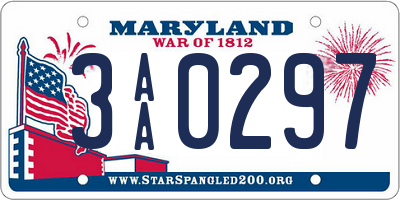 MD license plate 3AA0297
