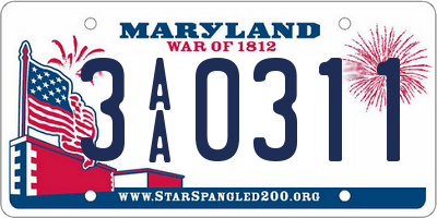 MD license plate 3AA0311