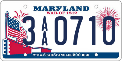 MD license plate 3AA0710