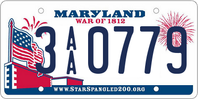 MD license plate 3AA0779