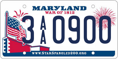 MD license plate 3AA0900