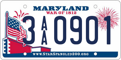 MD license plate 3AA0901