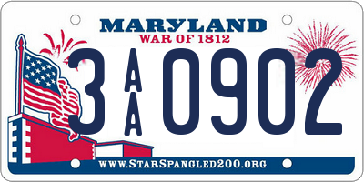 MD license plate 3AA0902