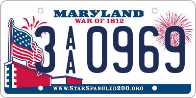 MD license plate 3AA0969