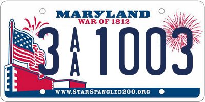 MD license plate 3AA1003