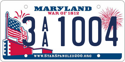 MD license plate 3AA1004