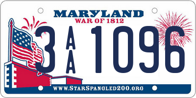 MD license plate 3AA1096