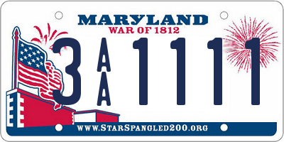 MD license plate 3AA1111