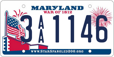 MD license plate 3AA1146