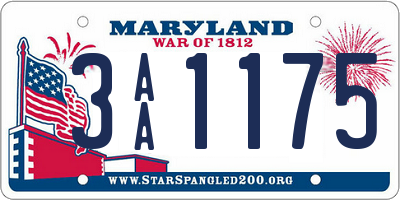 MD license plate 3AA1175