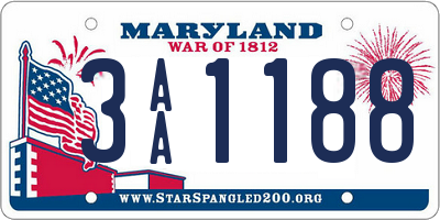 MD license plate 3AA1188