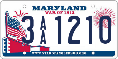 MD license plate 3AA1210