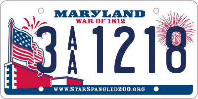 MD license plate 3AA1218