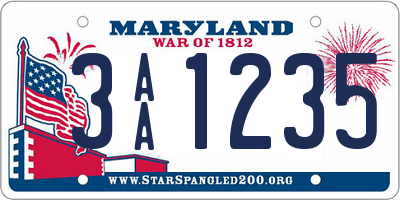 MD license plate 3AA1235