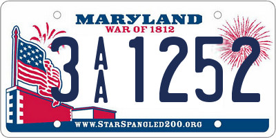 MD license plate 3AA1252