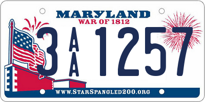 MD license plate 3AA1257