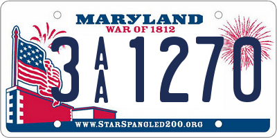 MD license plate 3AA1270