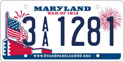 MD license plate 3AA1281