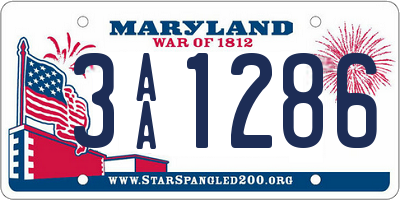 MD license plate 3AA1286