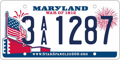 MD license plate 3AA1287