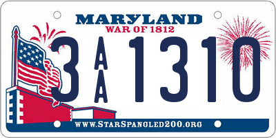 MD license plate 3AA1310