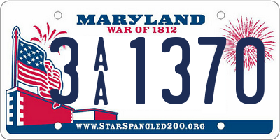 MD license plate 3AA1370