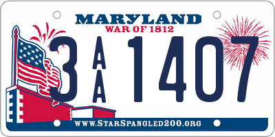 MD license plate 3AA1407