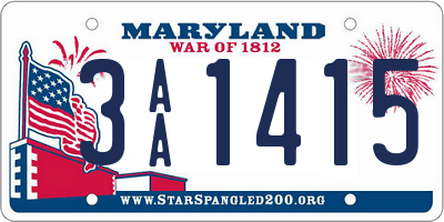 MD license plate 3AA1415