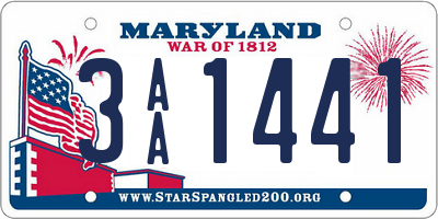 MD license plate 3AA1441