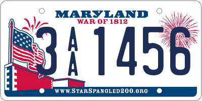 MD license plate 3AA1456