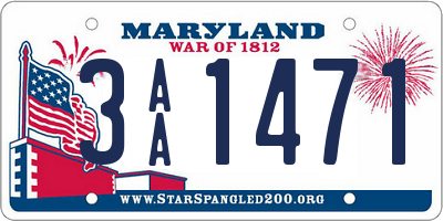 MD license plate 3AA1471
