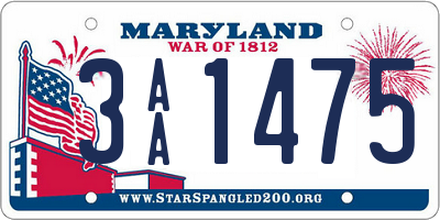 MD license plate 3AA1475