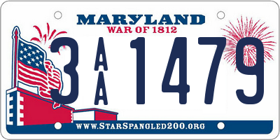 MD license plate 3AA1479